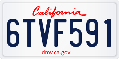 CA license plate 6TVF591