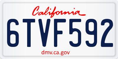 CA license plate 6TVF592