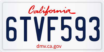 CA license plate 6TVF593