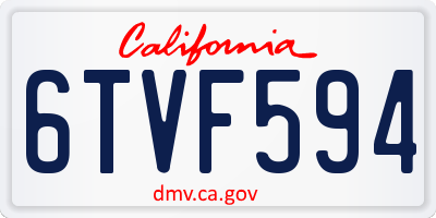 CA license plate 6TVF594