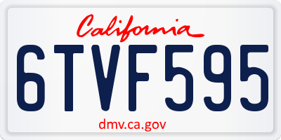 CA license plate 6TVF595