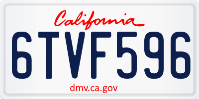 CA license plate 6TVF596