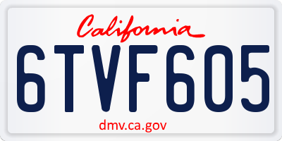 CA license plate 6TVF605