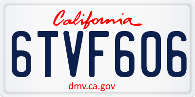 CA license plate 6TVF606