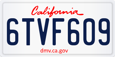 CA license plate 6TVF609