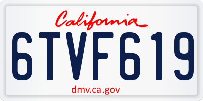 CA license plate 6TVF619