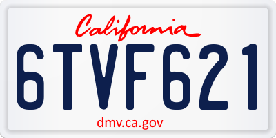 CA license plate 6TVF621