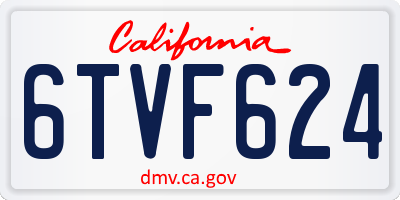 CA license plate 6TVF624