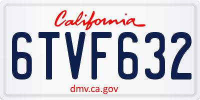 CA license plate 6TVF632