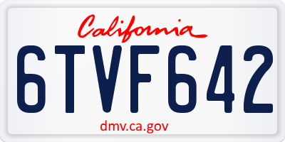 CA license plate 6TVF642