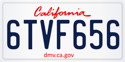 CA license plate 6TVF656