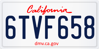 CA license plate 6TVF658