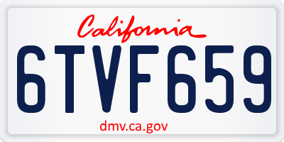 CA license plate 6TVF659