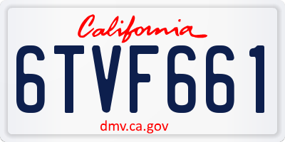 CA license plate 6TVF661