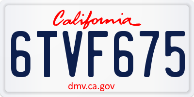 CA license plate 6TVF675