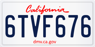 CA license plate 6TVF676