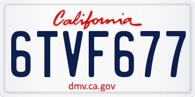 CA license plate 6TVF677