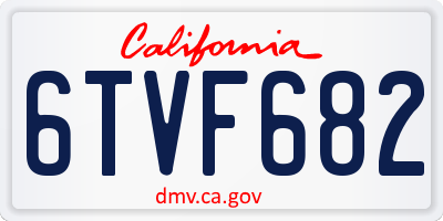 CA license plate 6TVF682