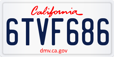 CA license plate 6TVF686