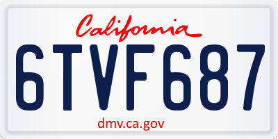 CA license plate 6TVF687