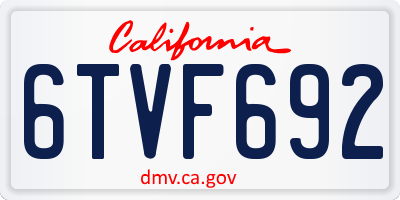 CA license plate 6TVF692