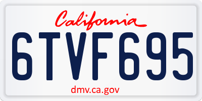 CA license plate 6TVF695