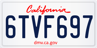 CA license plate 6TVF697