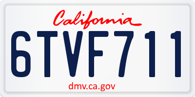 CA license plate 6TVF711