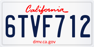 CA license plate 6TVF712