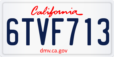 CA license plate 6TVF713