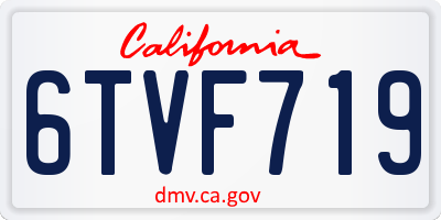 CA license plate 6TVF719