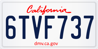 CA license plate 6TVF737