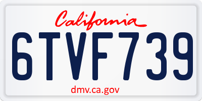 CA license plate 6TVF739