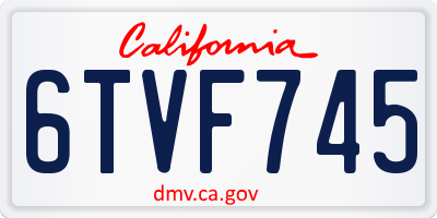 CA license plate 6TVF745