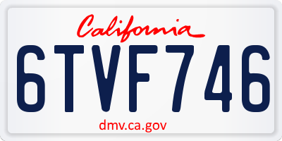 CA license plate 6TVF746