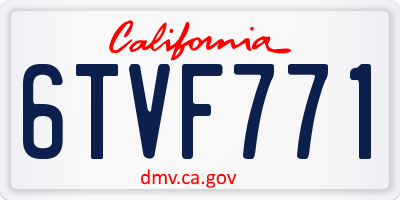 CA license plate 6TVF771