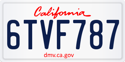 CA license plate 6TVF787