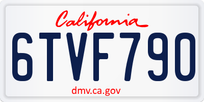 CA license plate 6TVF790