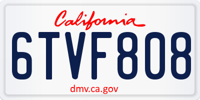 CA license plate 6TVF808