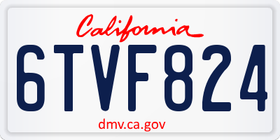 CA license plate 6TVF824