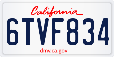CA license plate 6TVF834