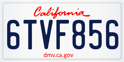CA license plate 6TVF856