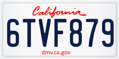 CA license plate 6TVF879