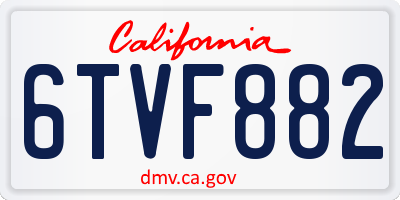 CA license plate 6TVF882