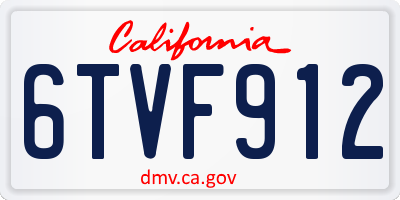 CA license plate 6TVF912