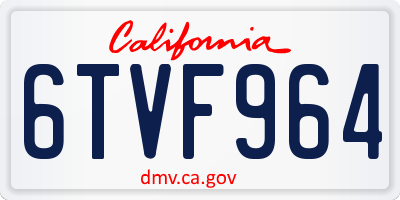 CA license plate 6TVF964