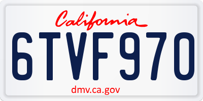 CA license plate 6TVF970
