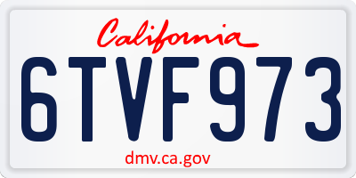 CA license plate 6TVF973