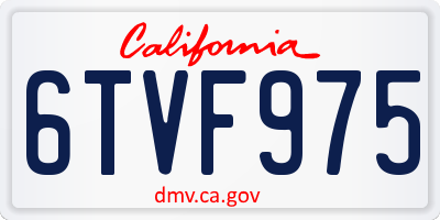 CA license plate 6TVF975
