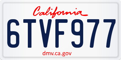 CA license plate 6TVF977